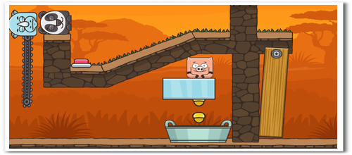 子豚を桶に誘導するパズルゲーム　Piggy in the puddle 2