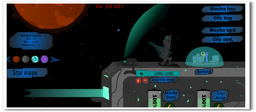 宇宙空間で資材を集める放置系ゲーム　Cosmos Clicker MS reload