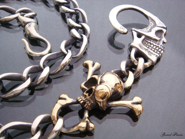 Silver Pirates Skull Wallet Chain