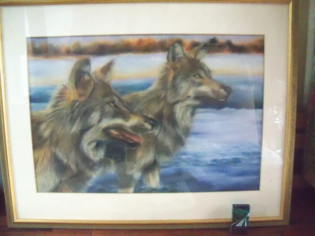 オオカミ（油絵）と煙草