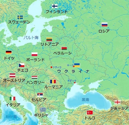 ウクライナ周辺地図